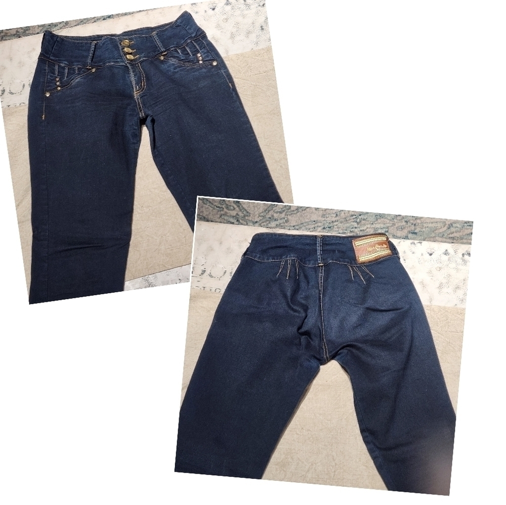 MACONDO 100% Authentic Colombian Push Up Butt Lift Blue Jeans Size 7